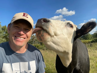 Brian Farmer and Norman the Cow