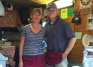 Keira and Brian Farmer in the Buffalo Wagon Deerfield Fair