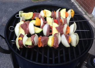 Buffalo Steak Tips from Yankee Farmers Market ready for the grill.