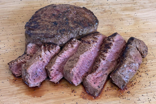 Buffalo Tenderloin Steaks cooked perfectly.