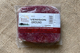 Ground Farm Raised Venison from Yankee Farmer's Market.