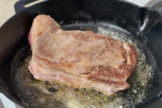 Pan seared Grass-Fed Beef Ribeye Steak, Yankee Farmer's Market.