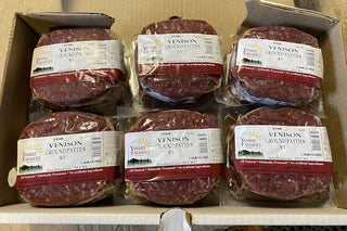 Case of Natural Venison Patties from Yankee Farmer's Market.