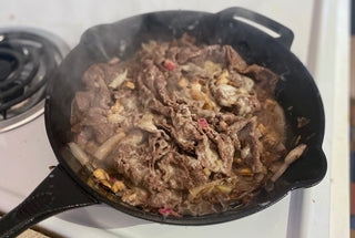 Grass Fed Beef Shaved Steak Cooking