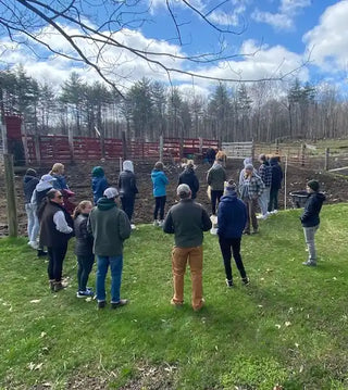 School group bison farm tour