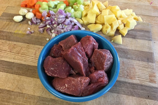 Buffalo Stew Meat ready for the crock pot.