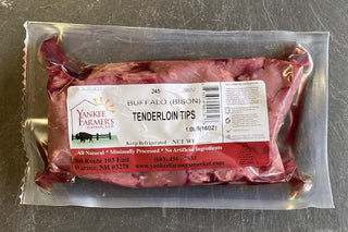 One pound package of Buffalo Tenderloin Tips from Yankee Farmer's Market.