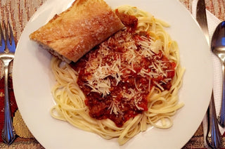 Spaghetti and marinara make with Grass-Fed Ground Beef