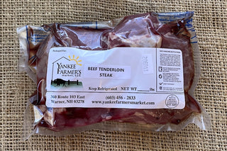 Packaged Grass-Fed Beef Tenderloin Steaks, Yankee Farmer's Market.