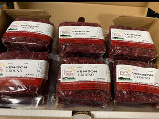 Case of Natural Ground Venison from Yankee Farmer's Market.